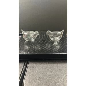 Dainty Glass Bird Napkin Rings - set of 2